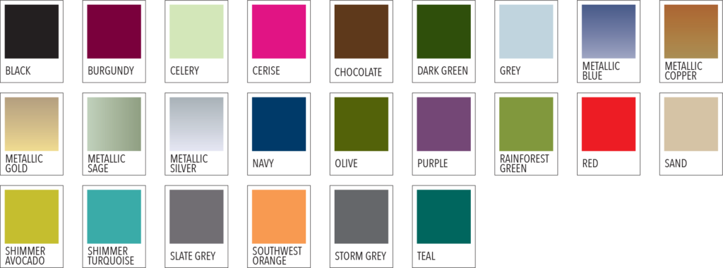 Standard Box Color Program Matte Colors on Kraft Swatches