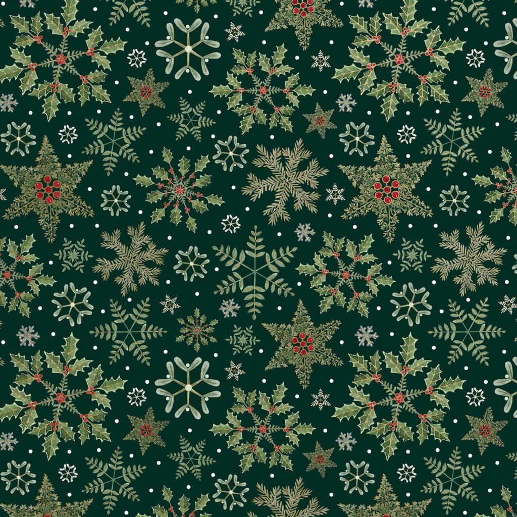 Holiday Wrapping Paper - Forest Snowflakes