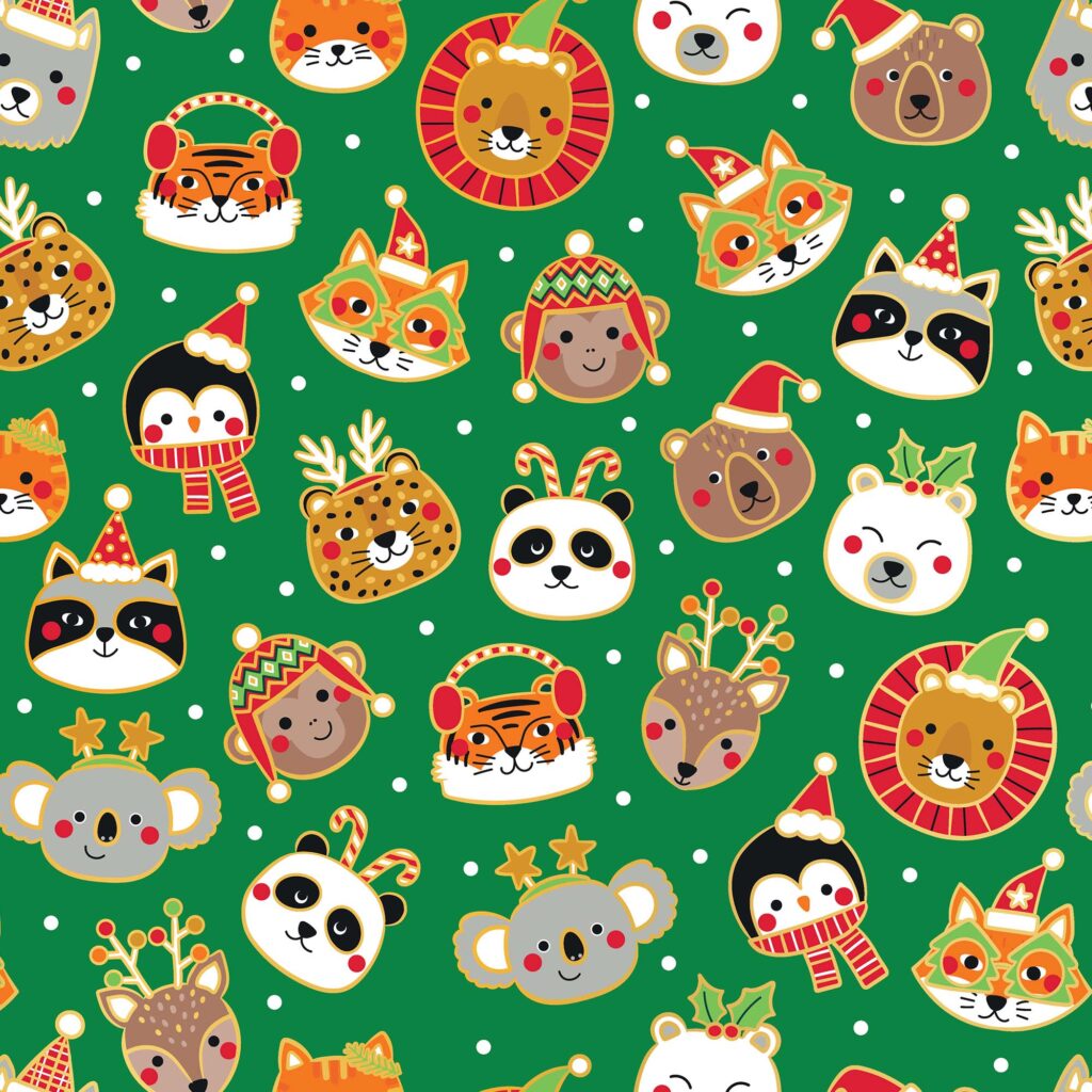 Holiday Wrapping Paper - Festive Faces
