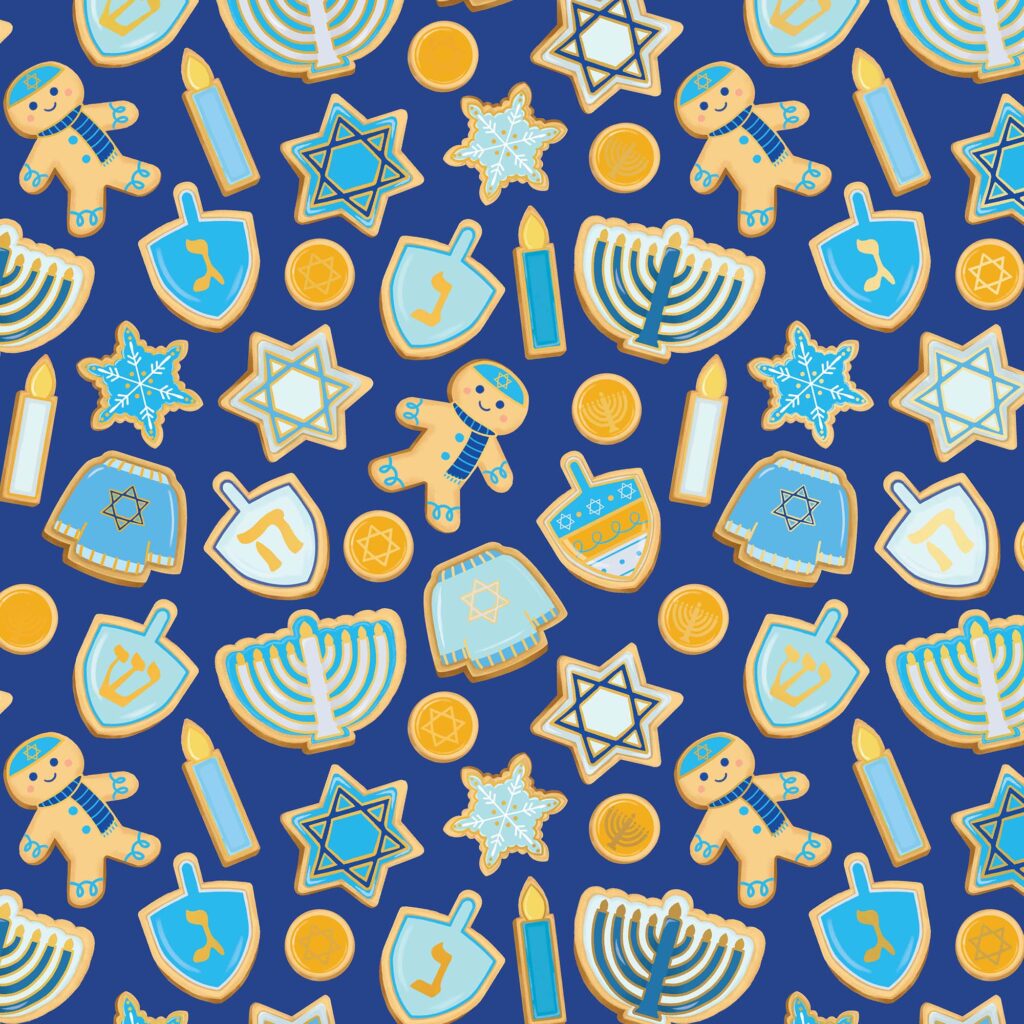 Holiday Wrapping Paper - Hanukkah Cookies