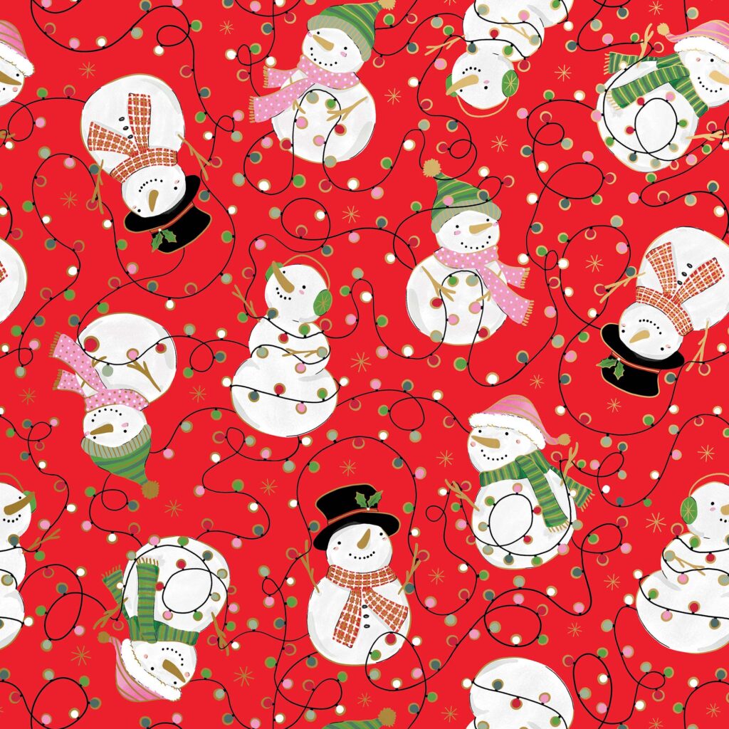 Holiday Wrapping Paper - Snowmen Lights
