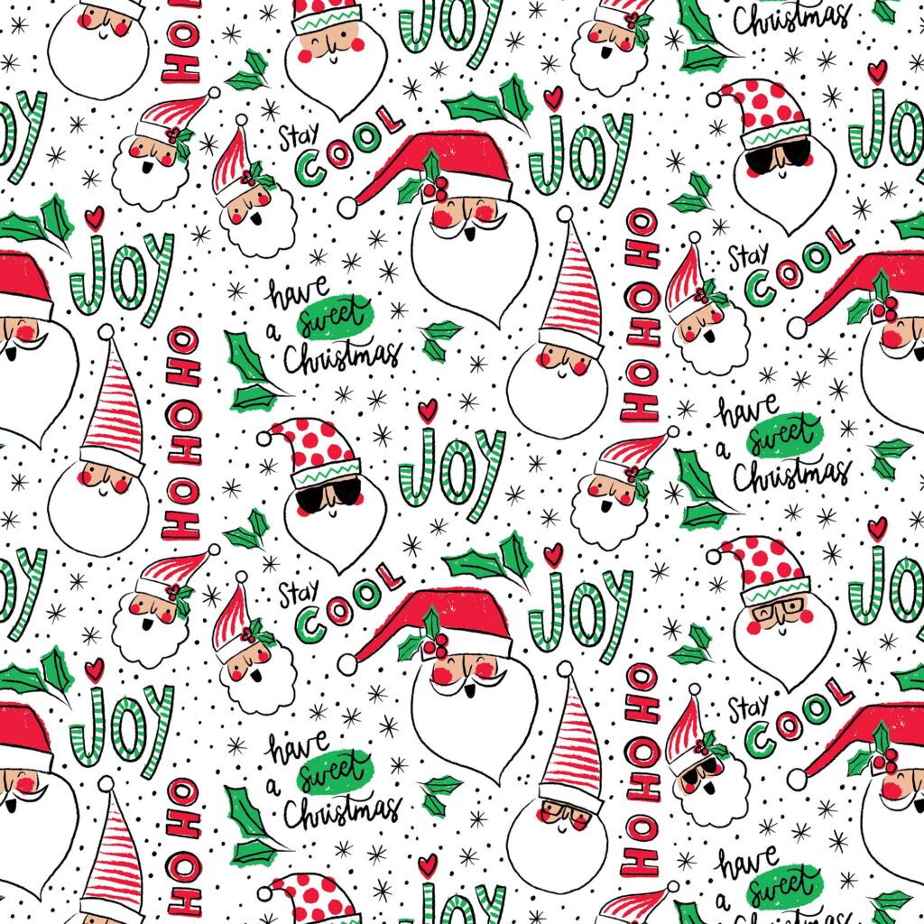 Holiday Wrapping Paper - Cool Santa