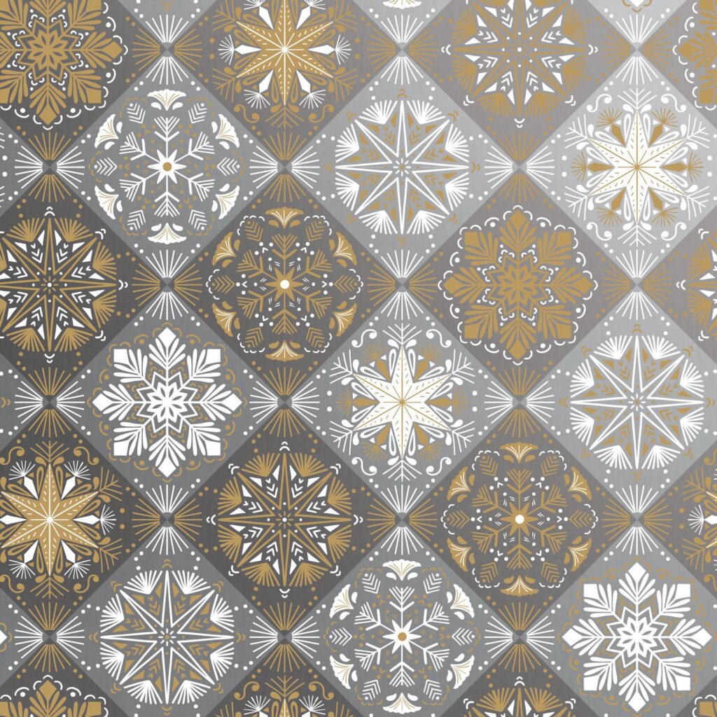 Holiday Wrapping Paper - Ornamental Snowflakes