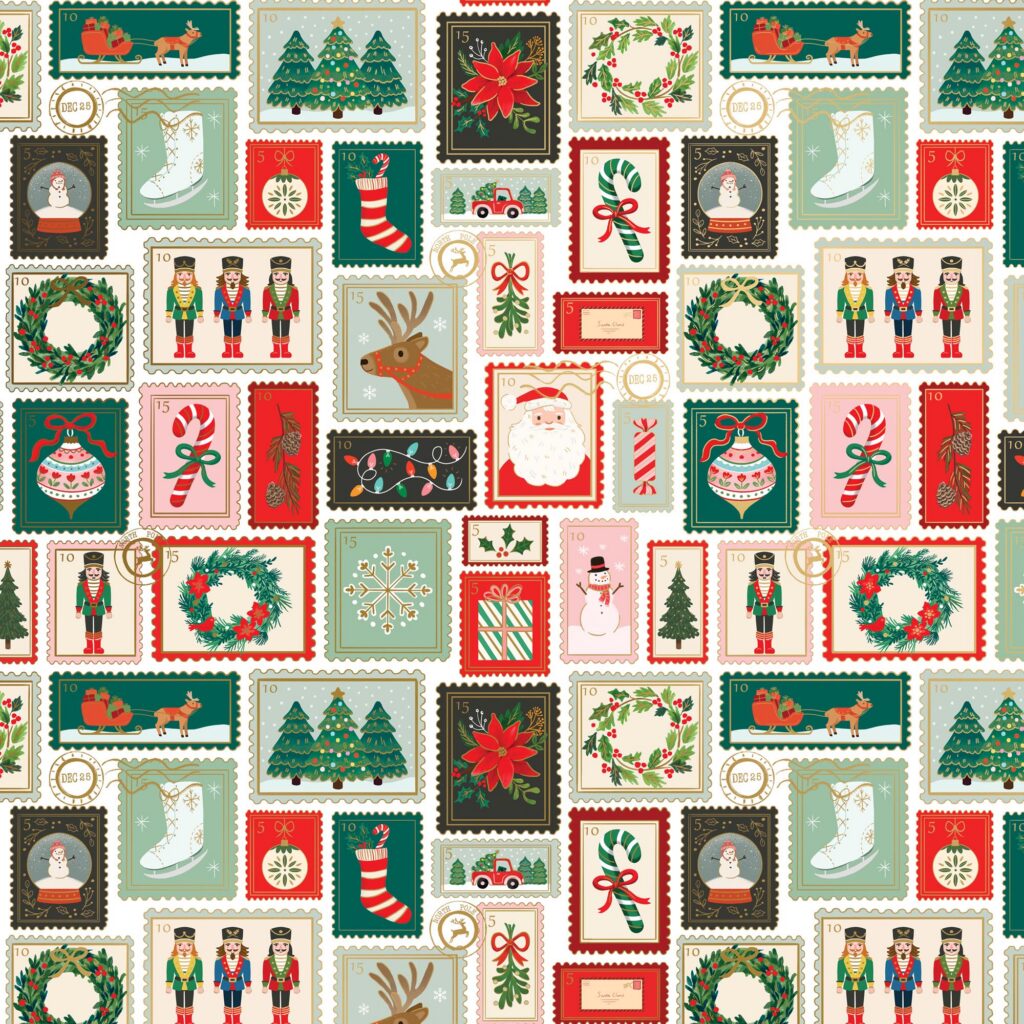 Holiday Wrapping Paper - Holiday Stamps