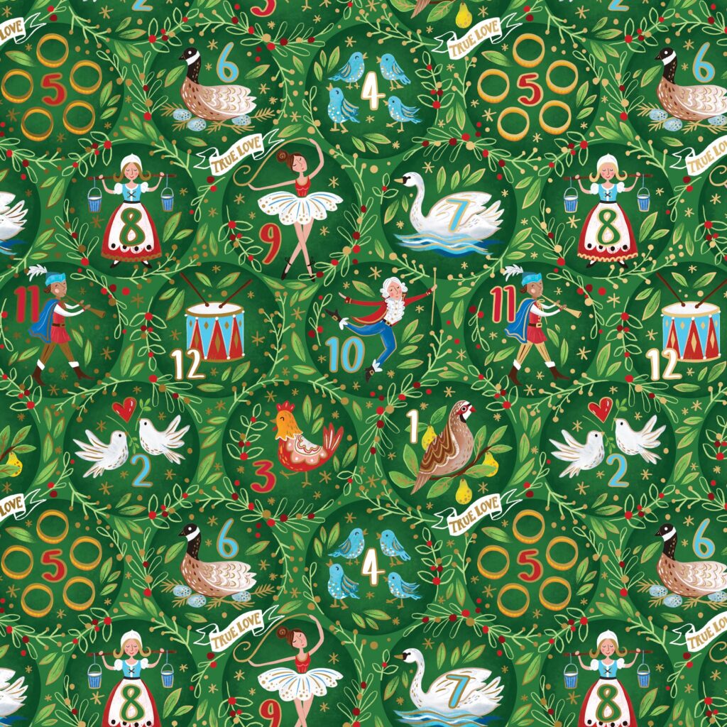 Holiday Wrapping Paper - 12 Days of Christmas