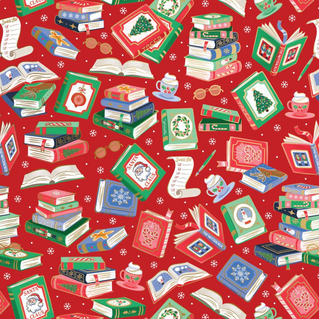 Holiday Wrapping Paper - Santas Library