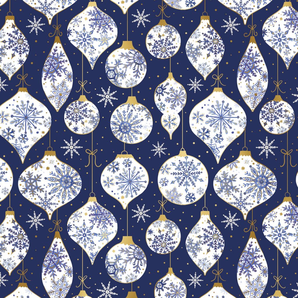 Holiday Wrapping Paper - Frosted Ornaments