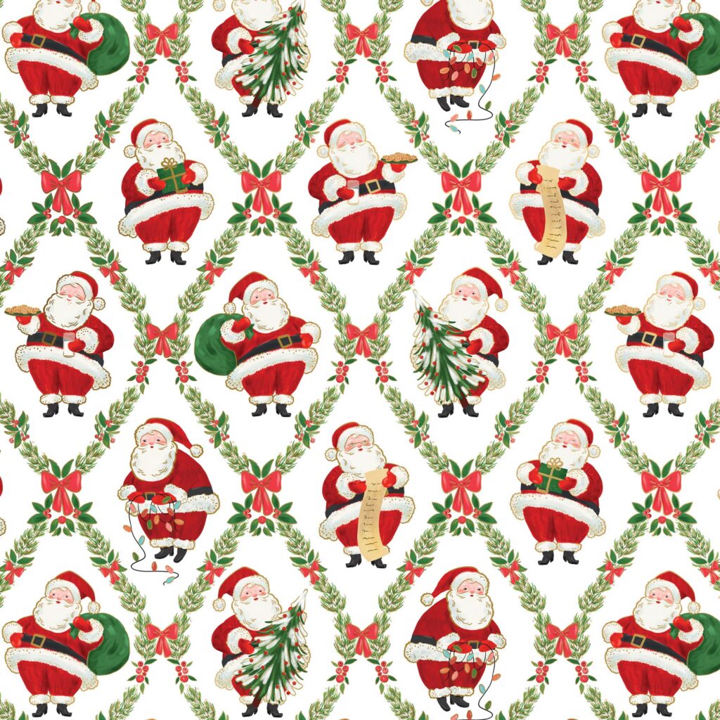 Holiday Wrapping Paper - Classic Santa